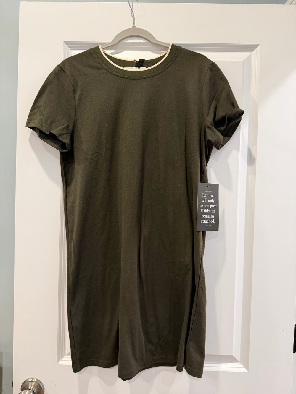 Tuckernuck Pomander Place Olive Green Aimee Tshirt Mini Dress